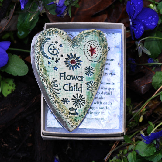 Clay Fossil Ornament, Flower Child