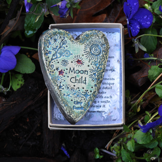 Clay Fossil Ornament, Moon Child