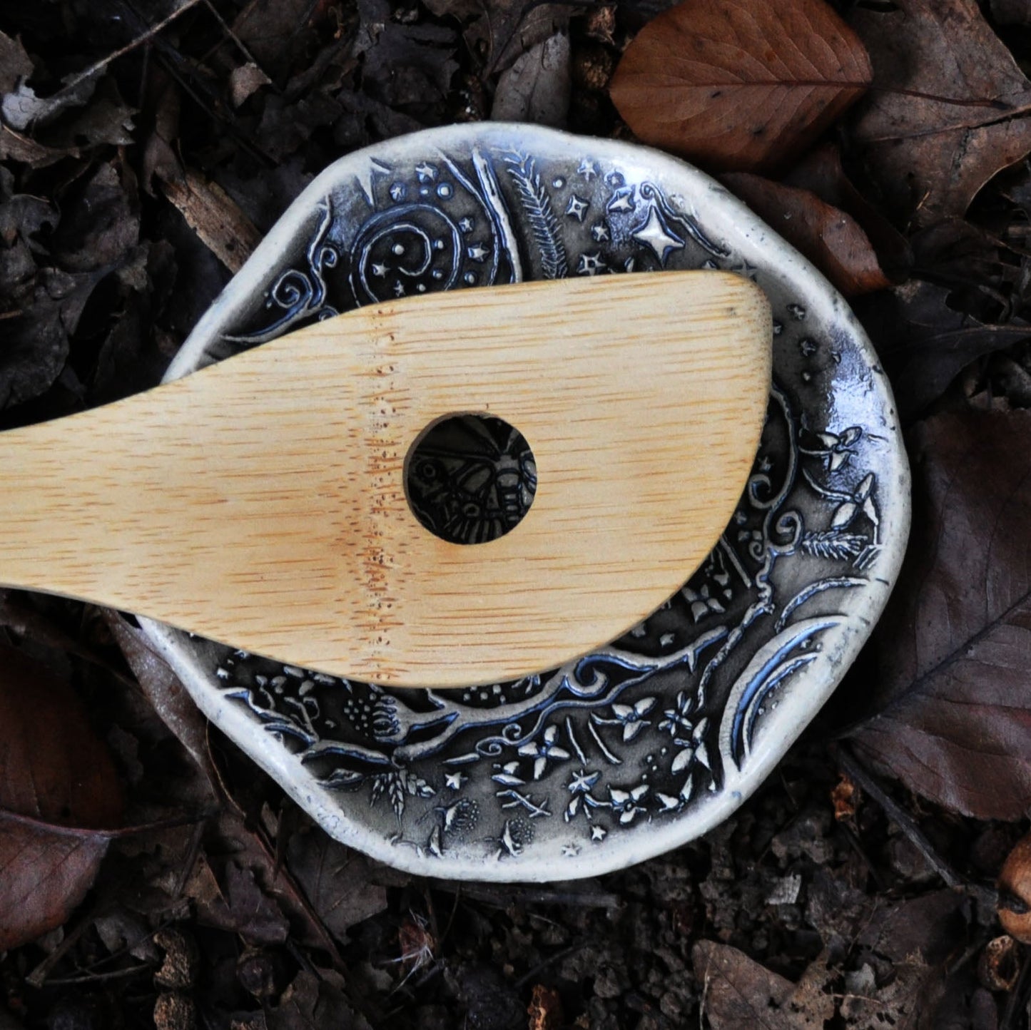 Luna Moth in Black, spoon rest, soap dish