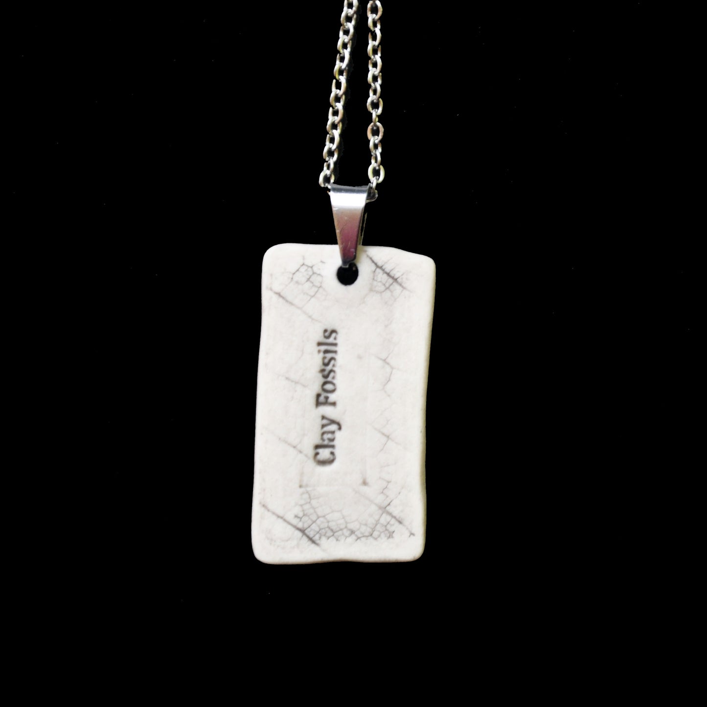 Angel Kitten w/wings Pendant, small rectangle, handmade porcelain, kiln fired